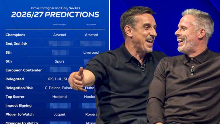 Champions? Relegated? One to watch? Carra and Neville’s season predictions!