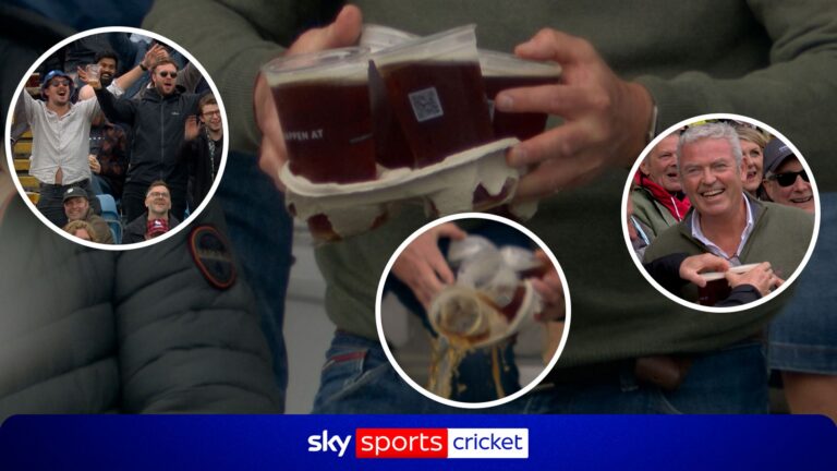 ‘You could see it coming!’ | Hilarious moment as fan drops his pints!
