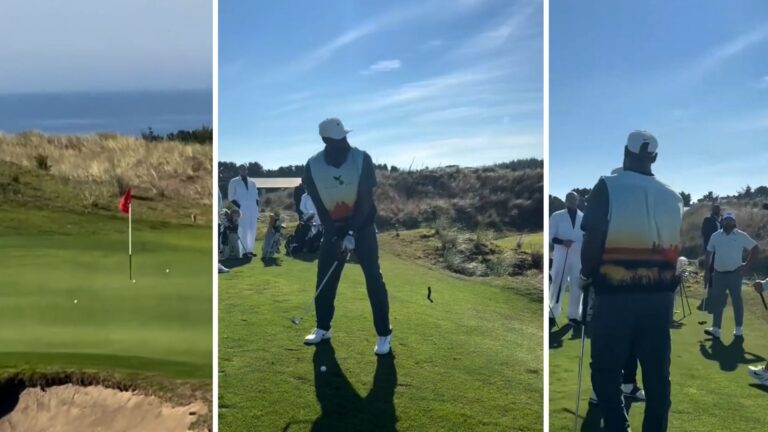 LeBron misses hole-in-one by just a few feet!