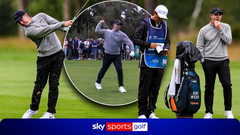 ‘He’s furious!’ – McIlroy shows his frustration after wayward approach shots