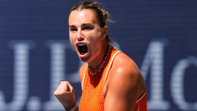 Sabalenka survives Noskova battle to keep US Open three-peat bid alive